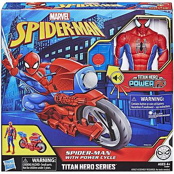 Spider-man con moto elettronica