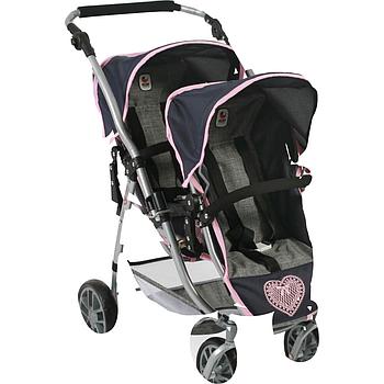 passeggino gemellare tandem Vario navy grigio