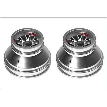Coppia cerchioni F1 cromati con decals BBS Ferrari F2004