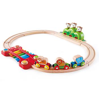 treno percorso musica e scimmiette saltellanti