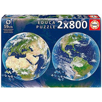 Puzzle rotondo della terra 2x 800 pezzi