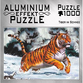 Tigre nella neve 1000 effetto alluminio