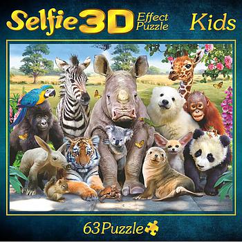 Puzzle animali zoo Selfie 63 pezzi
