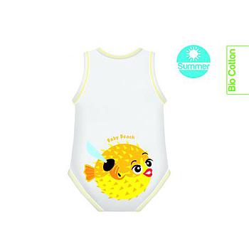 Pesce giallo body 0/36 bio cotton summer beach