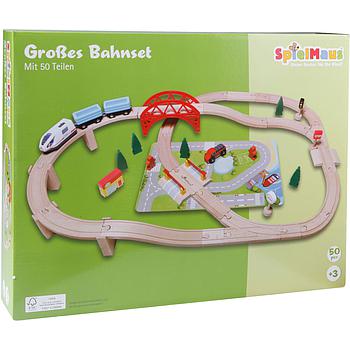 set Treno 50pz in legno Spielmaus