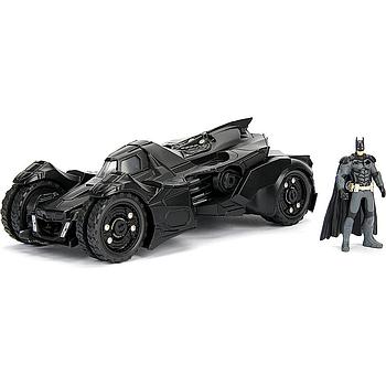 Batman Arkham Knight Batmobile 1:24 con personaggio di Batman in die-cast
