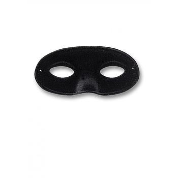 Maschera domino scamosciato grande nero