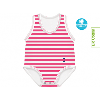 Body righe fucsia 0/36 bio cotton summer beach