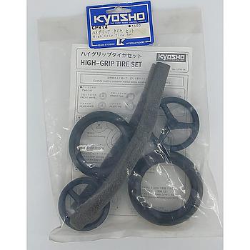 set gomme e cerchi High grip moto 1/8 Kyosho