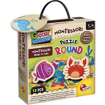 puzzle round Montessori baby wood 