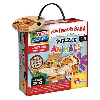 puzzle animals Montessori baby wood 