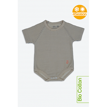 Body marrone a righe 0-36m bio cotton 4season