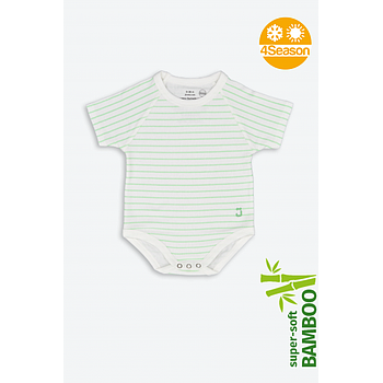 Body verde acqua righe 0-36m bamboo 4season