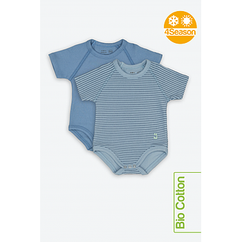 Body 2 pack blu 0-36m bio cotton 4season