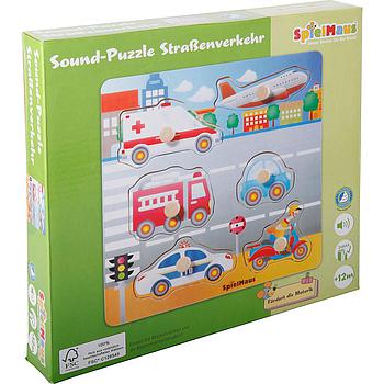 Puzzle sonoro traffico stradale in legno
