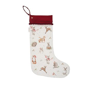 Calza di natale con animali del bosco