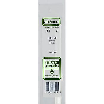 Polistirene 2mm tondo bianco 6 pz Evergreen