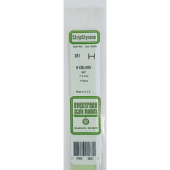 Polistirene 1,5mm colonna H 4 pezzi Evergreen