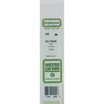 Polistirene 1 mm semitondo 5 pz Evergreen