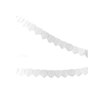 festone bianco cuori carta 