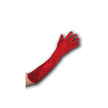 guanti ciniglia rossi lunghi 50cm