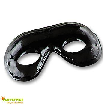 maschera domino nero plastica