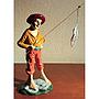 Pescatore statuina in gesso 10cm